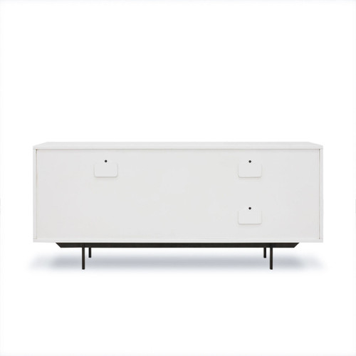 Mid Century Modern 2 Drawer Media Cabinet White Walnut Zin Home