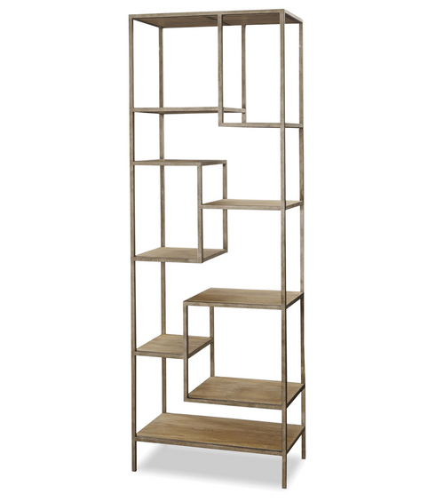 French Modern Industrial Wood Metal Bookcase Etagere Zin Home