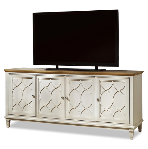 French Modern Light Wood 4 Door Media Console