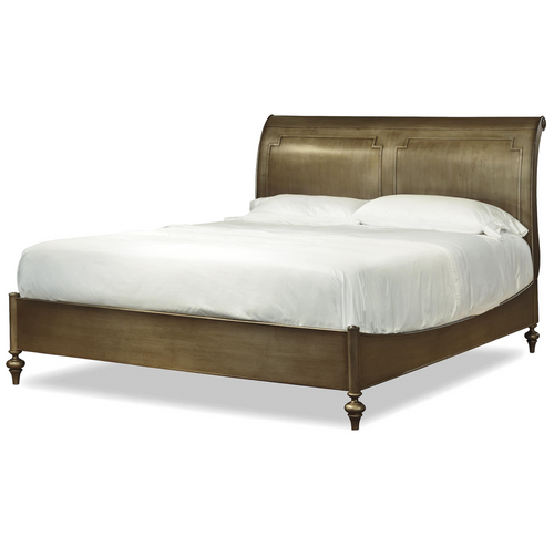 Proximity Antiqued Bronze King Metal Sleigh Bed