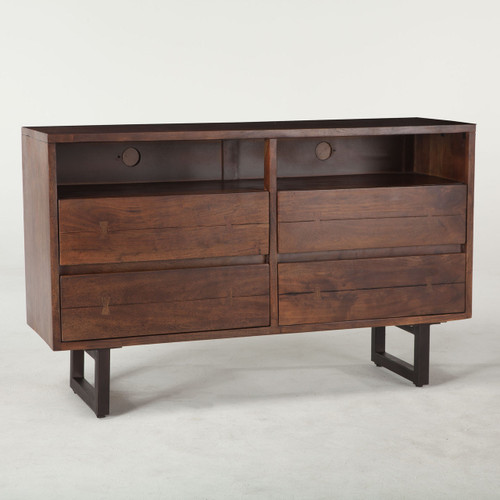 Live Edge Solid Wood & Iron Media Dresser