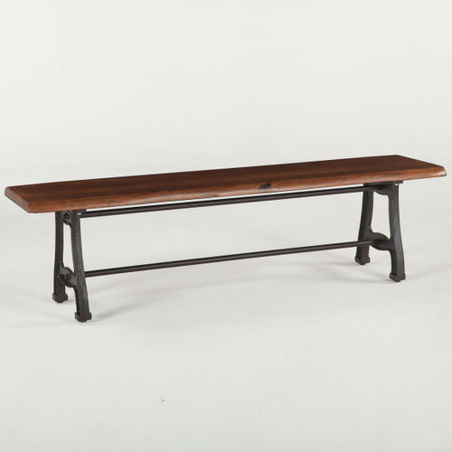 London Live Edge Wood & Cast Iron Dining Bench 68"