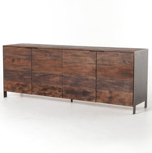 Cassidy Reclaimed Peroba + Bronze Metal 4 Door Sideboard