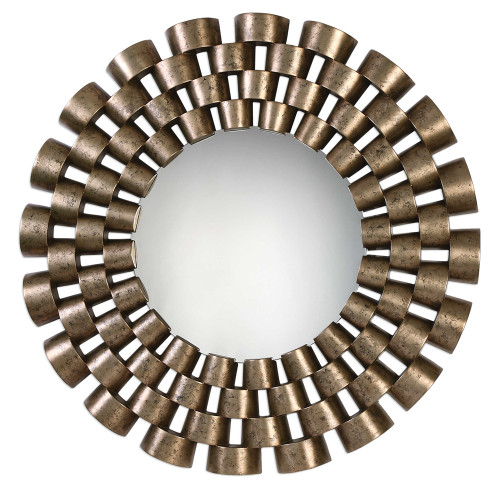 Uttermost Taurion Silver Leaf Round Mirror