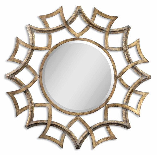 Uttermost Demarco Round Antique Gold Mirror