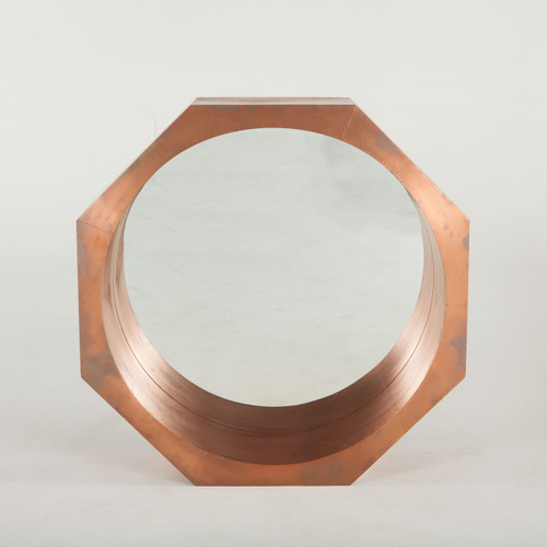 Steampunk Industrial Octagonal Mirror 34"- Copper