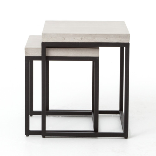Maximus Indoor / Outdoor Nesting Side Tables - Natural Concrete