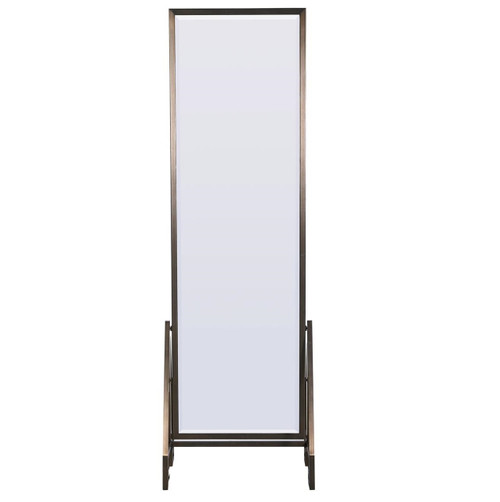 Modern Hollywood Regency Bronze Frame Floor Mirror | Zin Home