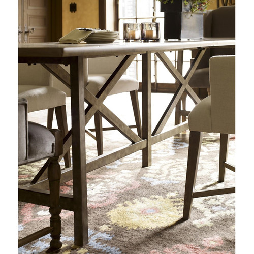 French Industrial Iron Leg + Plank Wood Dining Table 114" Zin Home