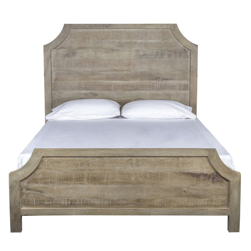 Amelie Solid Wood Queen Bed Frame Vintage Taupe Zin Home