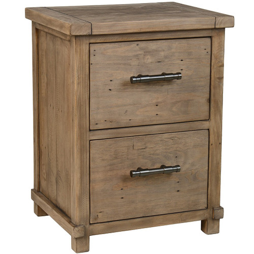 Farmhouse Reclaimed Wood 2 Drawer Filing Cabinet Zin Home