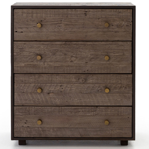 Calais Reclaimed Wood 4 Drawer Dresser Rustic Brown Zin Home