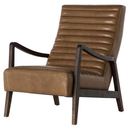 Chance Modern Camel Leather Lounge Chair