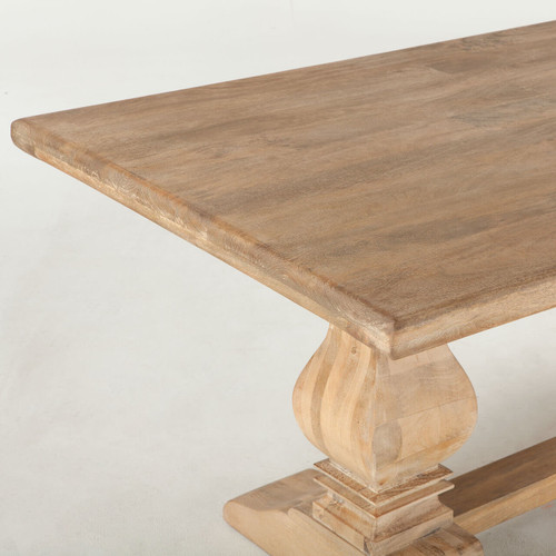 French Farmhouse Solid Wood Trestle Dining Table 84" Zin Home