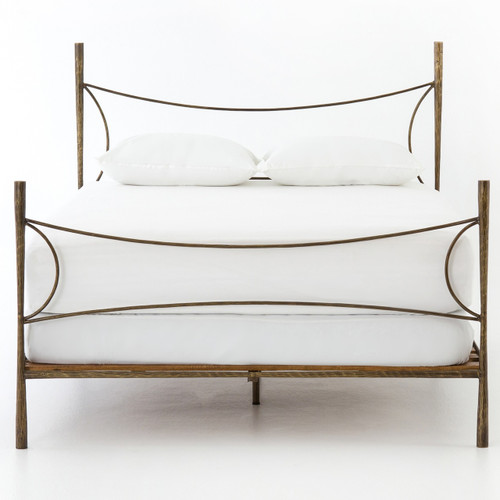Alberto Antique Brass Queen Bed Frame | Zin Home