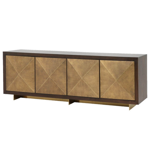 Enzo Brass Covered 4 Door Sideboard 90"