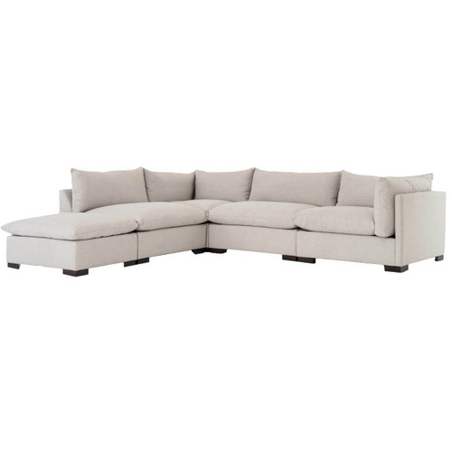 Westworld Modern Beige 5-Piece Modular Lounge Sectional Sofa