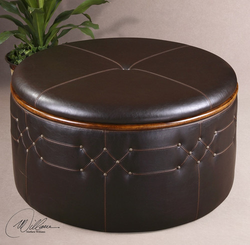 round ottoman with storage