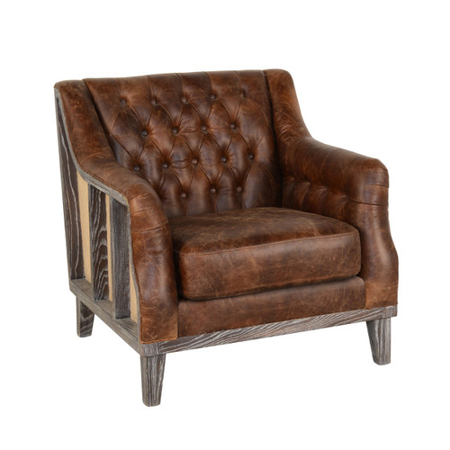 Deconstructed Vintage Leather Club Chair