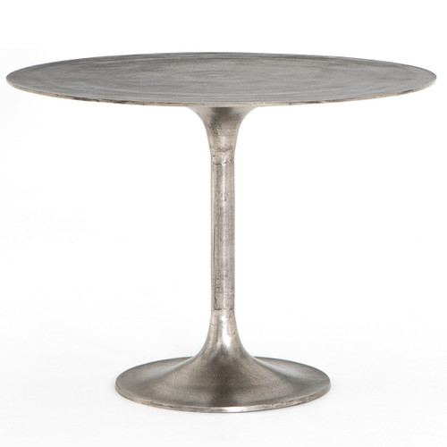 Simone Nickel Round Bistro Metal Tulip Table 42" 