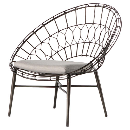 Marquis Metal Wicker Sunburst Outdoor Lounge Chair
