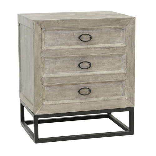 Marabella Solid Wood Whitewash 3 Drawer Nightstand | Zin Home