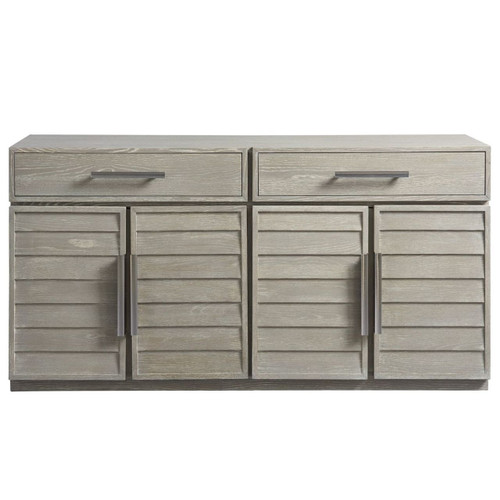 Coastal Zephyr Grey Louvered Sideboard Credenza 70