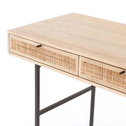 Audrey Woven Wicker Rattan Writing Desk 60 Zin Home