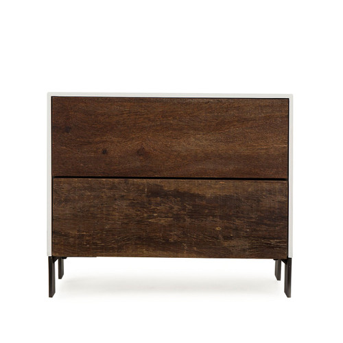 Cardosa Reclaimed Wood + White Lacquer Nightstand Zin Home