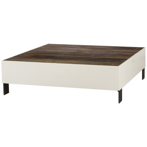 Cardosa Reclaimed Wood + White Lacquer Coffee Table
