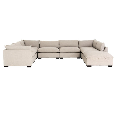 Westworld Modern Beige 8-Piece U-Shape Sectional Sofa 156"