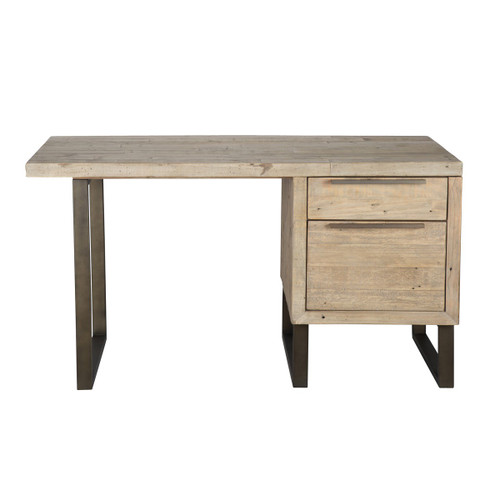 Elle Taupe Reclaimed Wood Writing Desk 55"