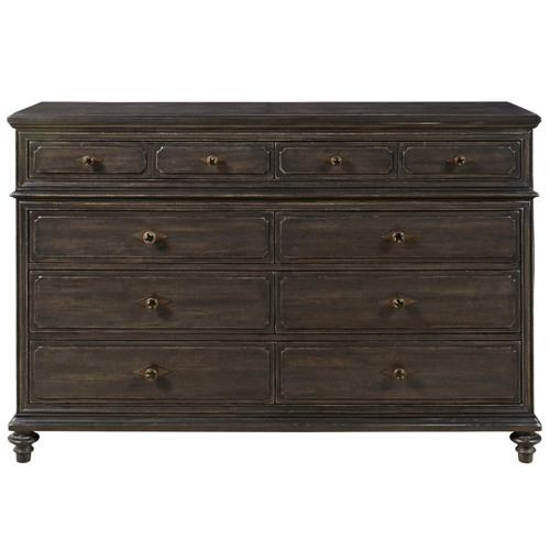 French Maison Dark Wood 8 Drawers Dresser