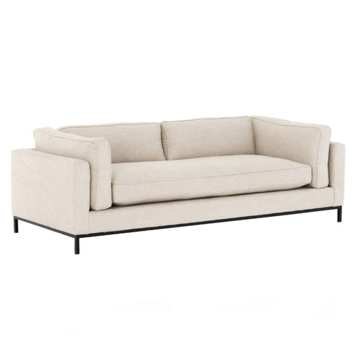 Grammercy Sand Fabric Modern Arm Sofa 92"