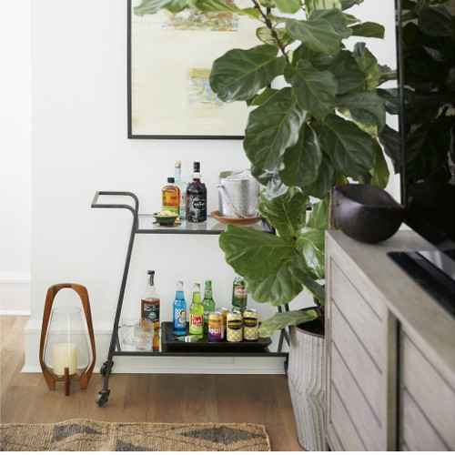 Urban Modern Antique Bronze Bar Cart Zin Home