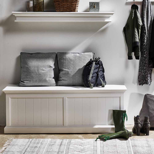 Coastal French White Trunk Storage Chest