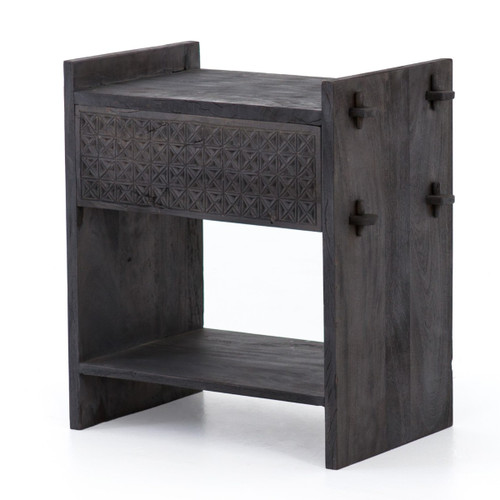 Mayan Reclaimed Wood Hand Carved Nightstand