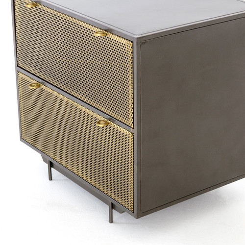 Hendrick Industrial Mesh 2 Drawer Filing Cabinet Zin Home