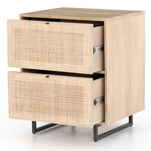 Audrey Woven Cane 2 Drawers Filing Cabinet Zin Home