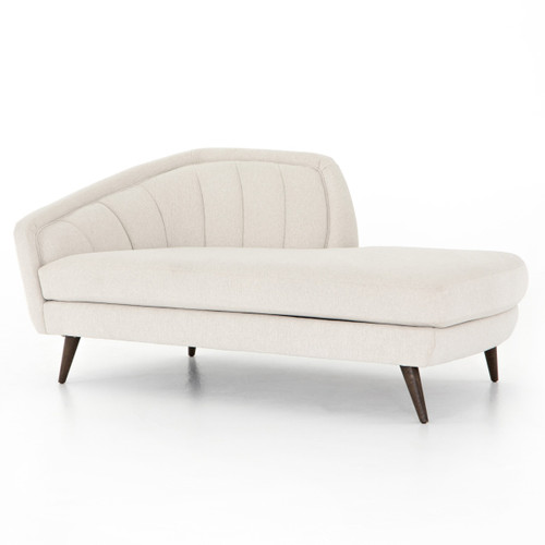 Rose Modern Ivory Curved Chaise Lounge