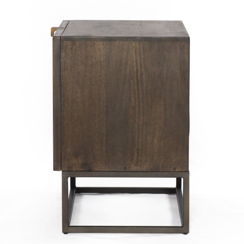 Kelby Wood and Iron 2 Door Cabinet Nightstand | Zin Home