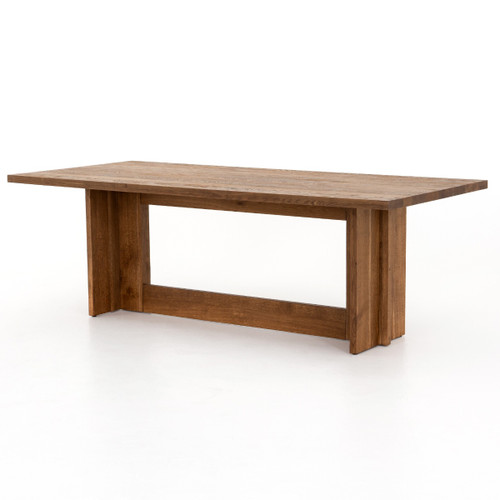 Erie Oak Wood Modern Trestle Dining Table 89"