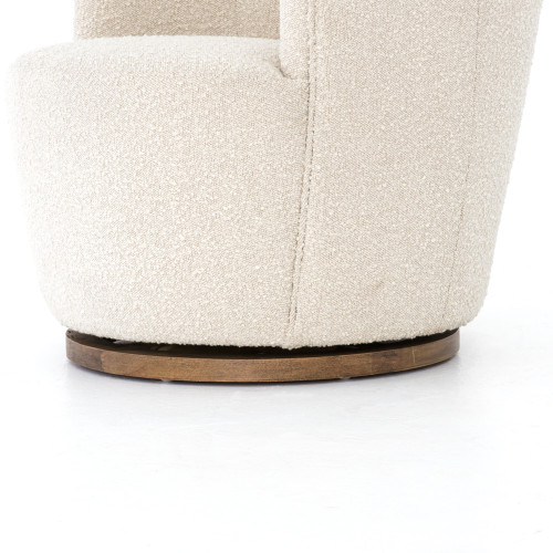 Aurora White Boucle Swivel Chair Zin Home