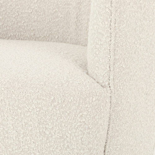 Aurora White Boucle Swivel Chair Zin Home