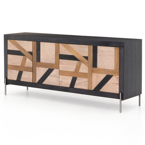 Kalu Modern Parquet 4 Door Sideboard 72"