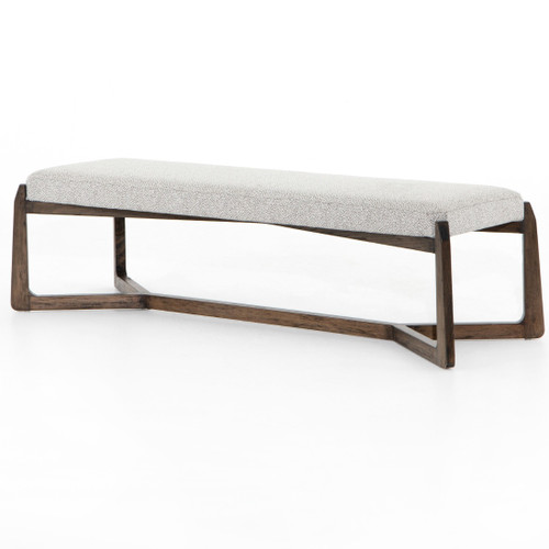 Roscoe Pebble Grey Upholstered Bed End Bench 63"