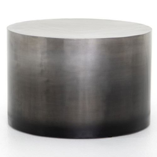 Cameron Pewter Ombre Bunching Drum Coffee Table 25"