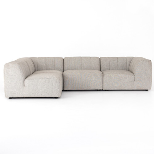 Gwen Channel Tufted Modular 4 PC Outdoor Sectional Sofa