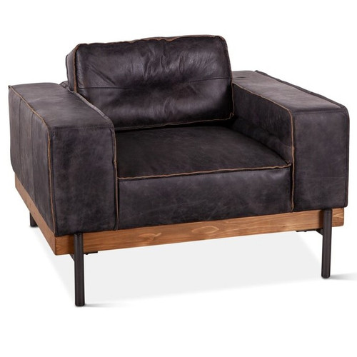 Loft Industrial Cocoa Leather Club Chair 42