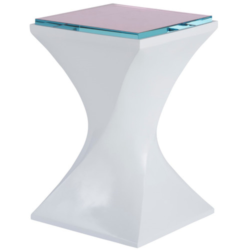 Silhouette Blush Glass Top End Table